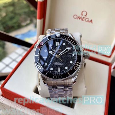 Discount Price Copy Omega Seamaster 300 Black Dial Black Bezel Men's Watch